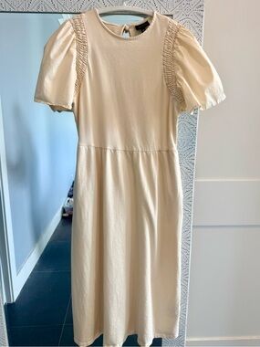 Who What Wear Cream Cloud cotton dress